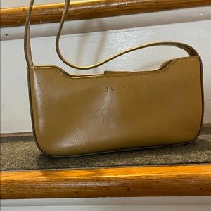 Guess Camel Leather Shoulder Bag